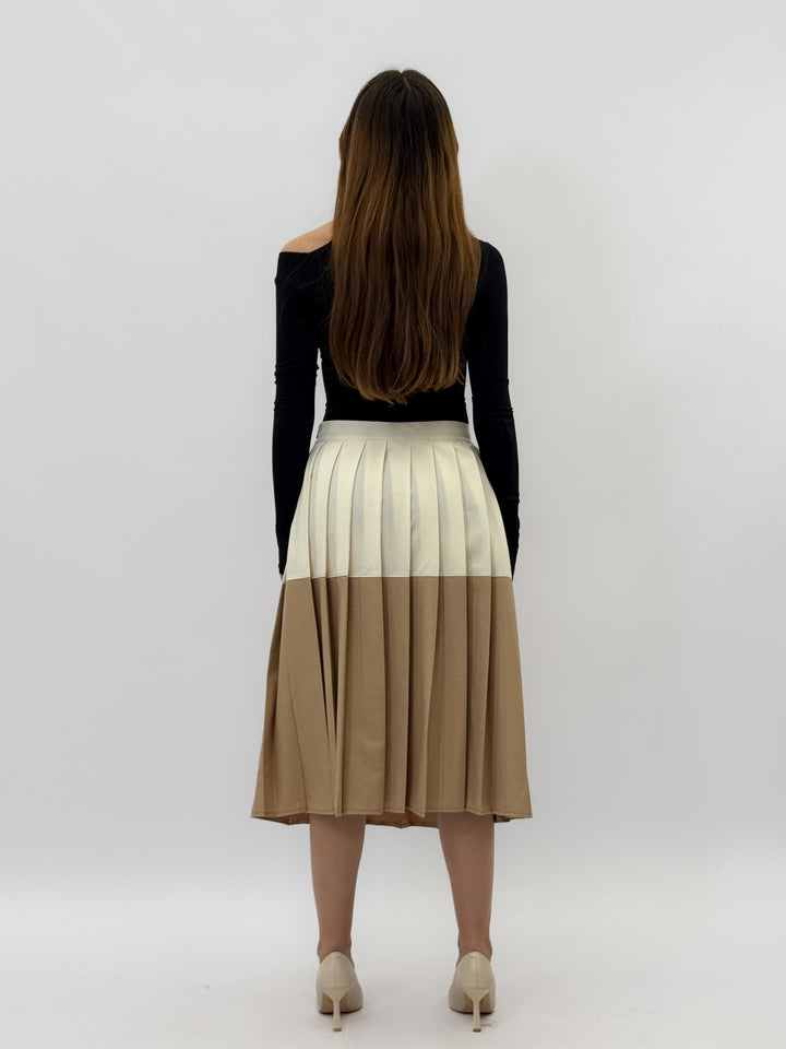 Elmarie™  |  Bicolour Pleated Skirt