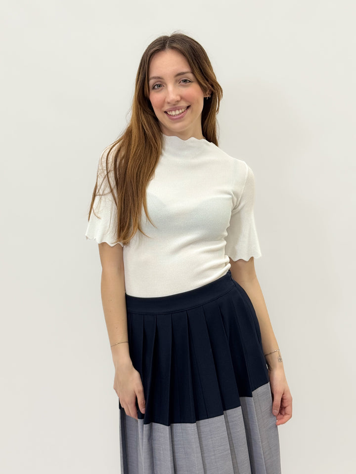 Elmarie™  |  Bicolour Pleated Skirt