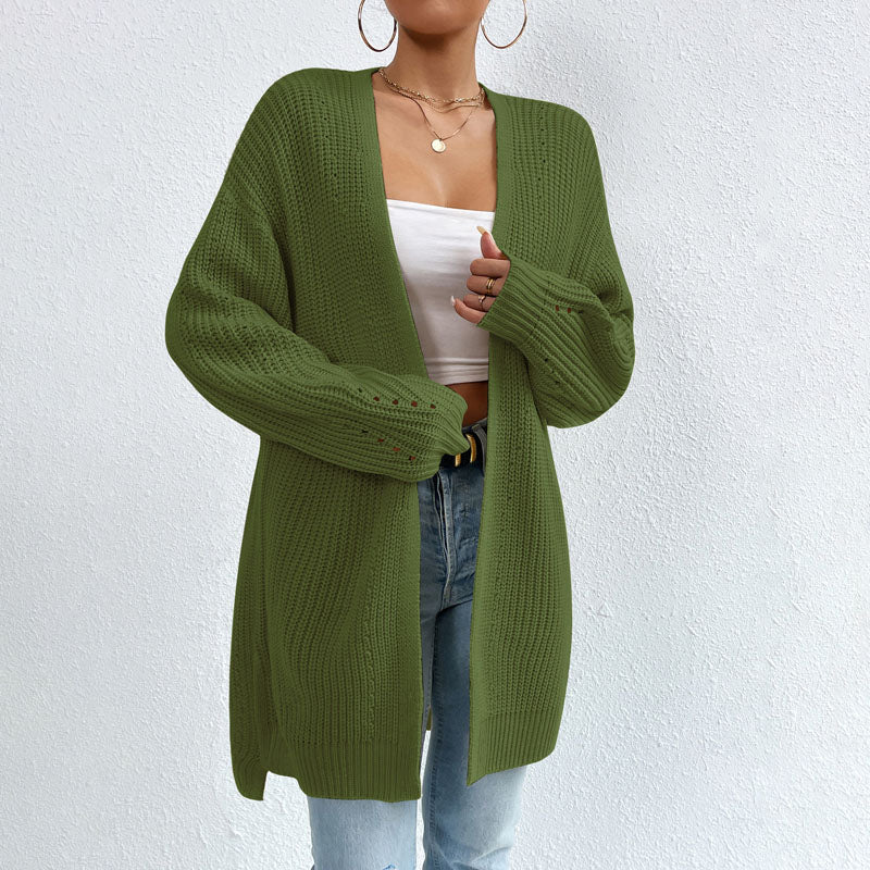 Casual Solid Color Knitted Cardigan