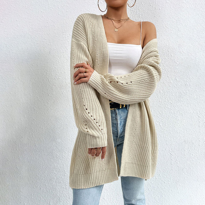 Casual Solid Color Knitted Cardigan