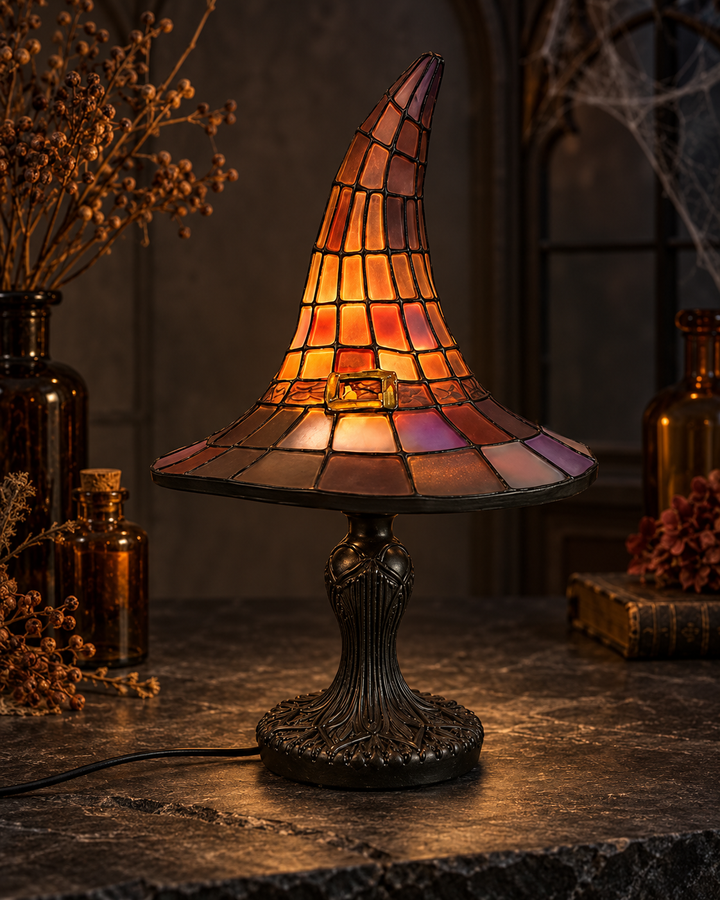 Halloween Table Lamp in the Shape of a Witch's Hat