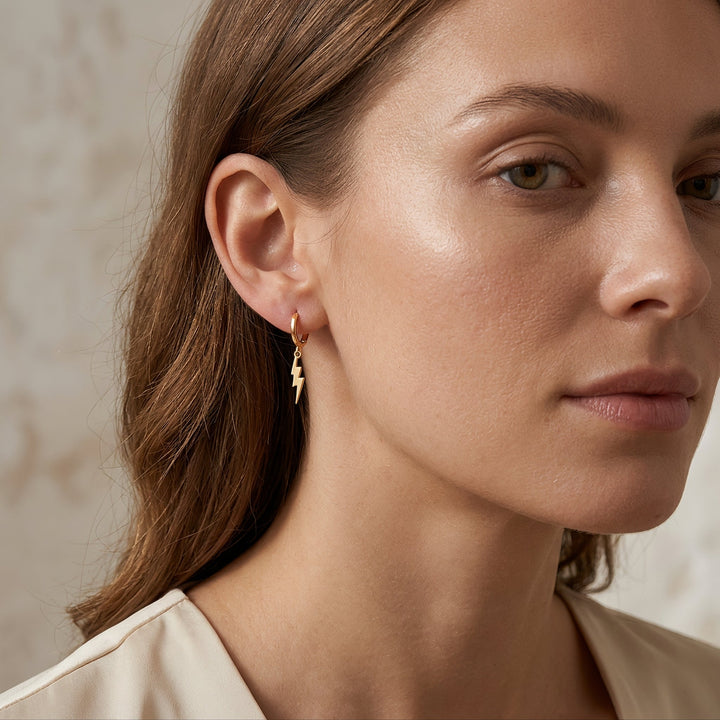 Blitz-Hoop Earrings Lightning Earrings - Elena Harper