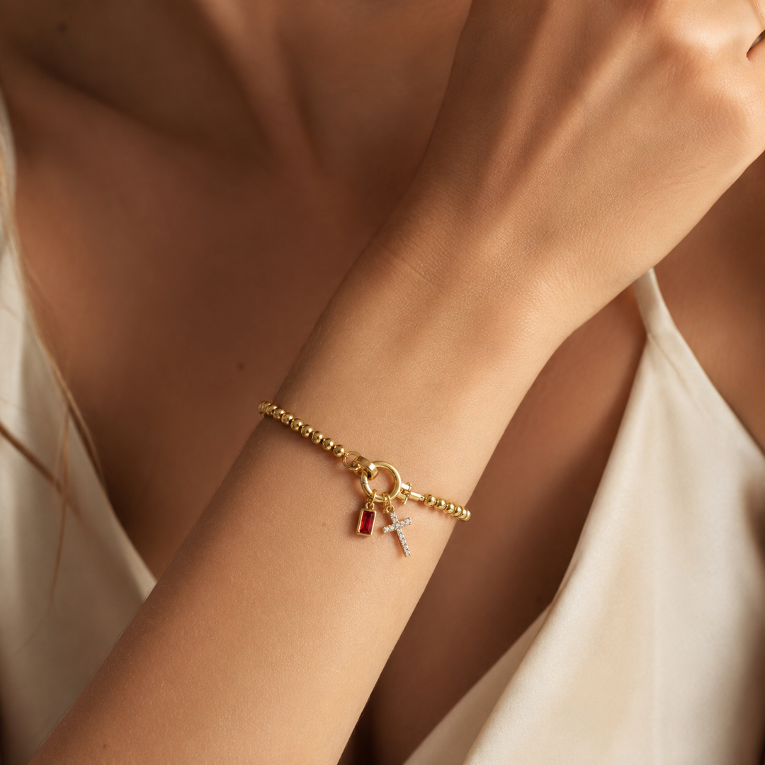 Eli Personal Bracelet with Cross Pendant - Elena Harper