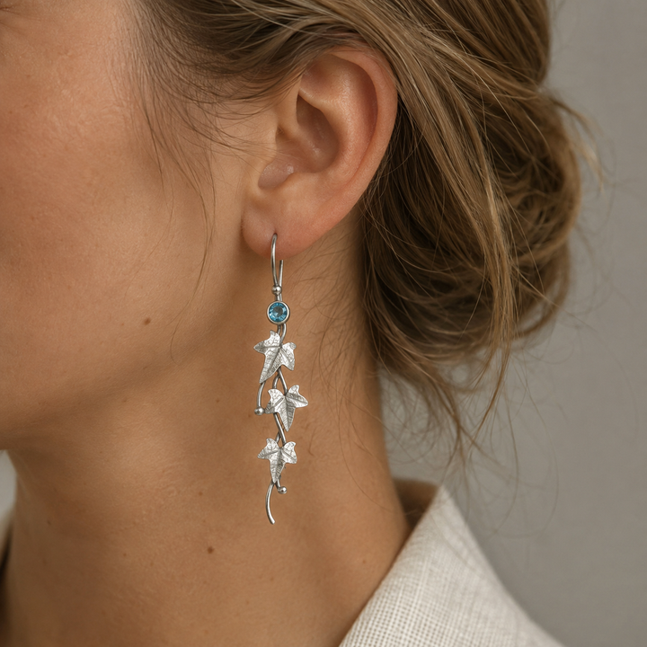 Elowen Vintage Earrings with Fairy Leaves - Elena Harper