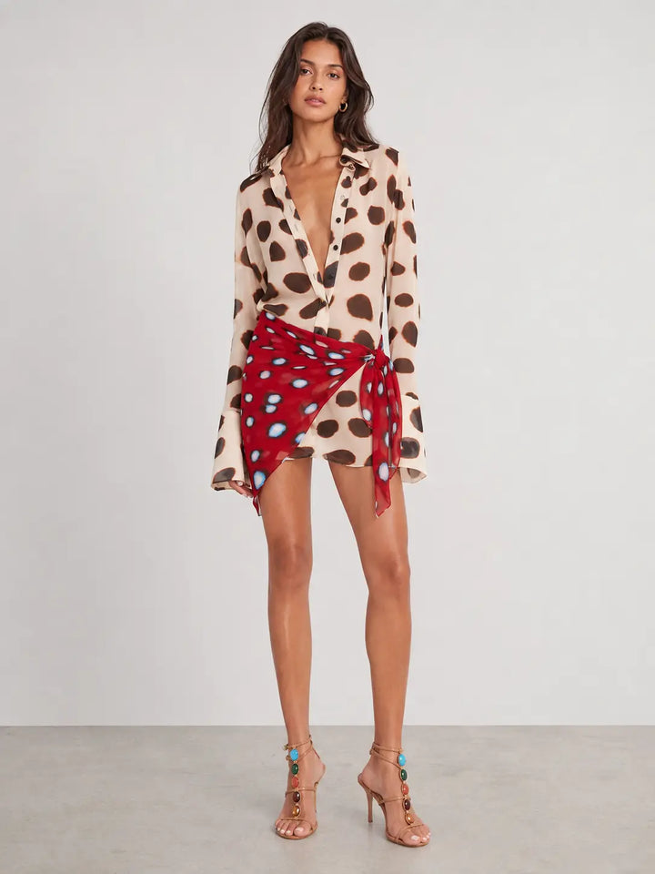 Spotted Shirt Wrap Set