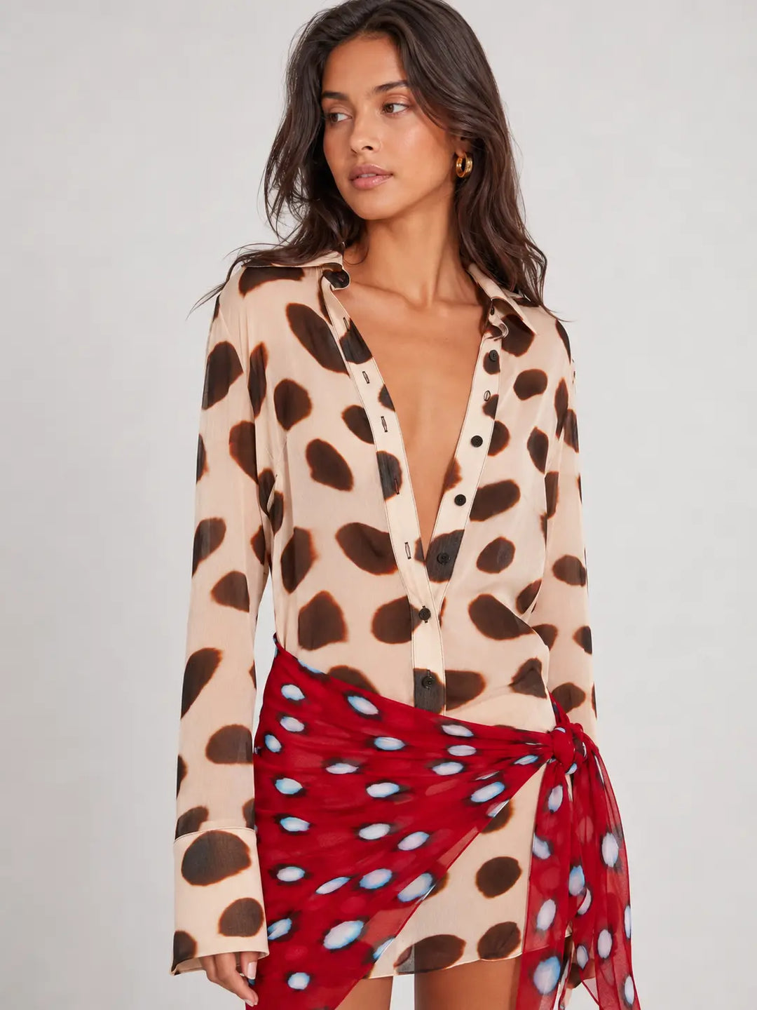 Spotted Shirt Wrap Set