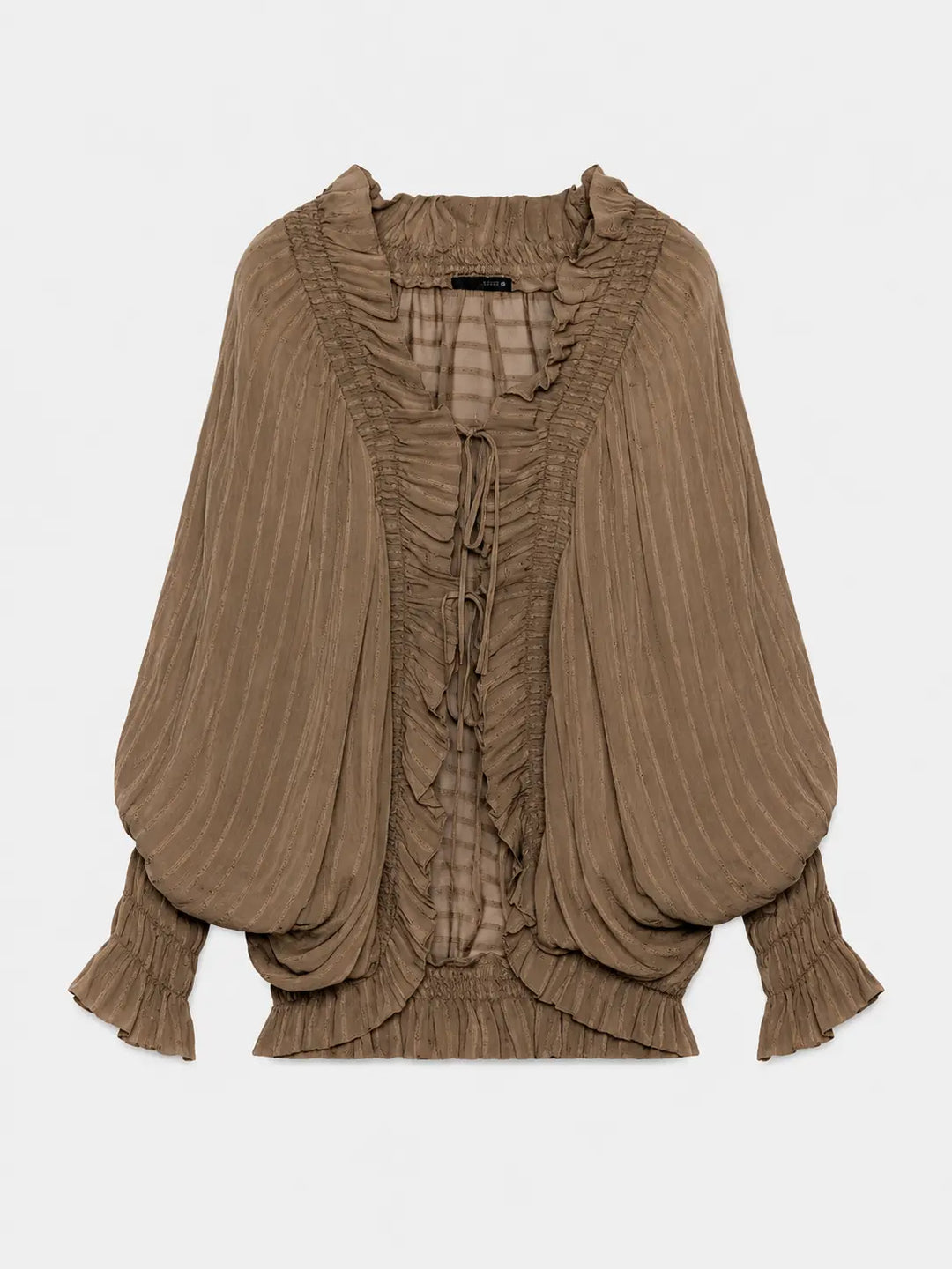 Romantic Ruffle Tie Blouse