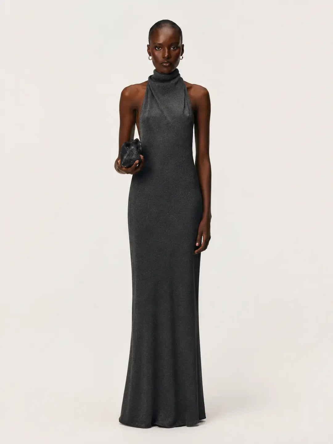 Sculpted Halter Backless Maxi Dress