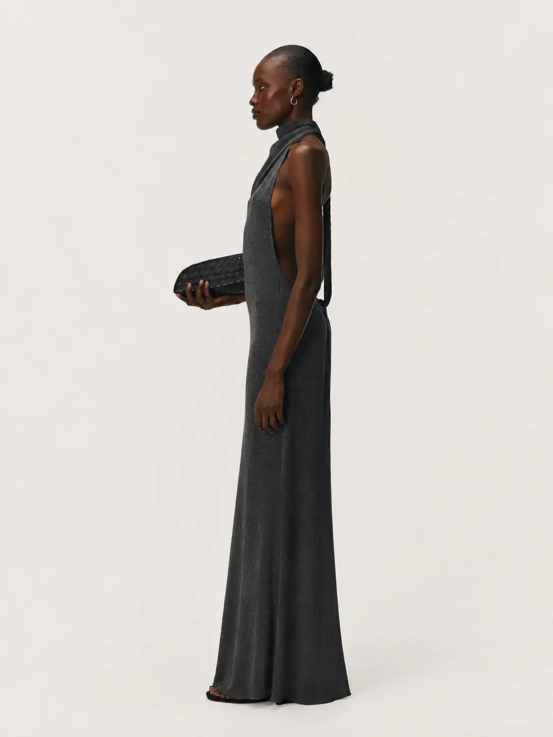 Sculpted Halter Backless Maxi Dress