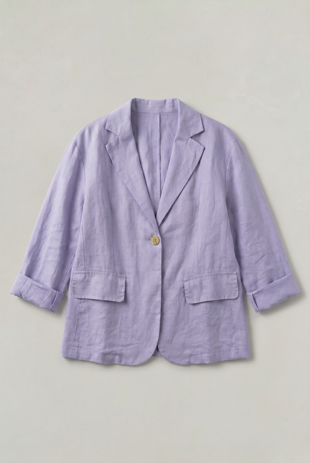 Women's Relaxed Single-Button Blazer with Rolled Sleeves – Ashbourne