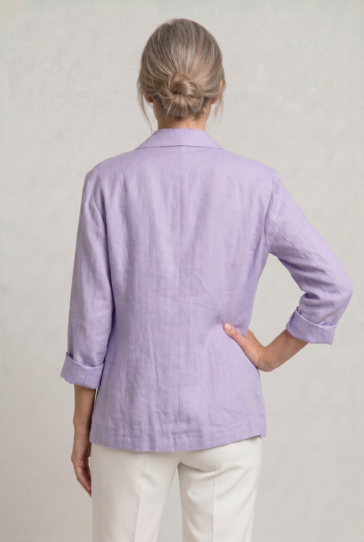 Women's Relaxed Single-Button Blazer with Rolled Sleeves – Ashbourne