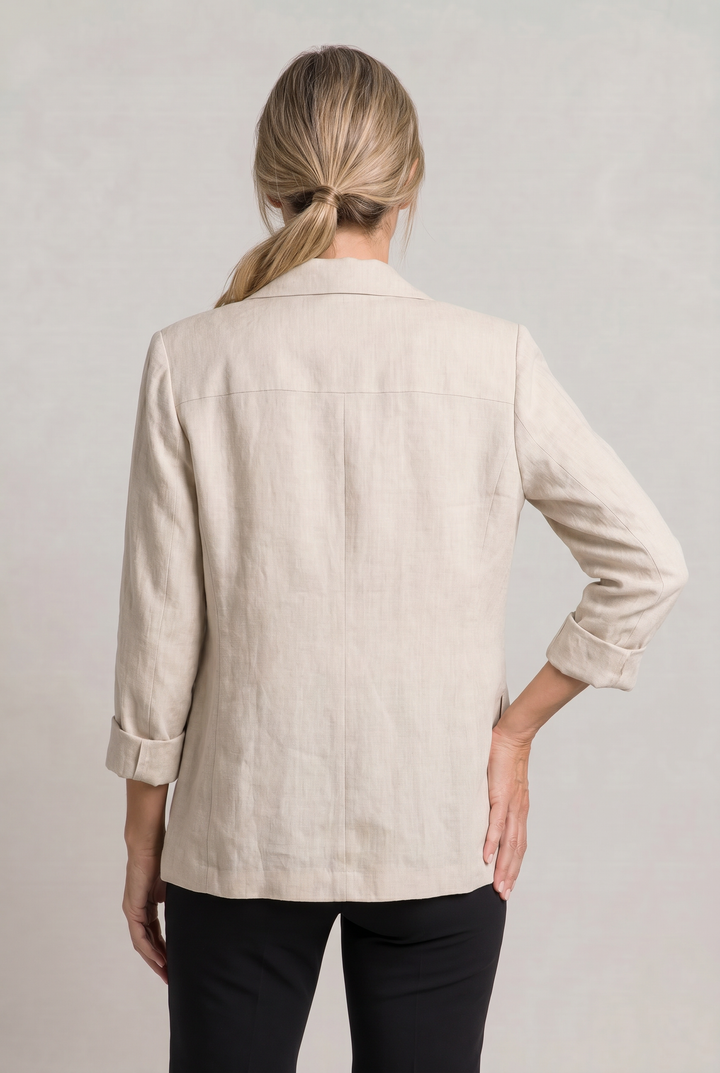 Women's Relaxed Single-Button Blazer with Rolled Sleeves – Ashbourne