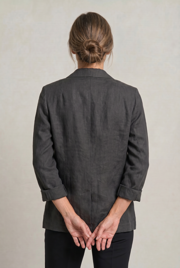 Women's Relaxed Single-Button Blazer with Rolled Sleeves – Ashbourne