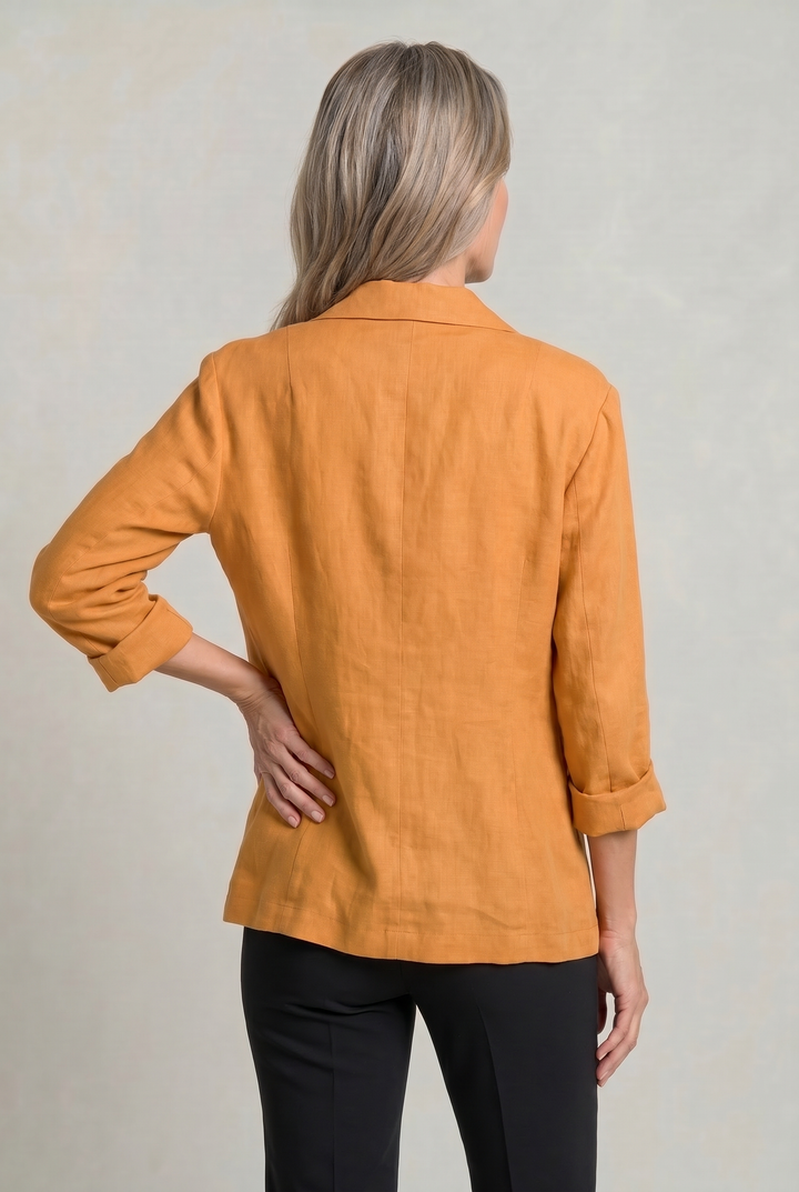 Women's Relaxed Single-Button Blazer with Rolled Sleeves – Ashbourne
