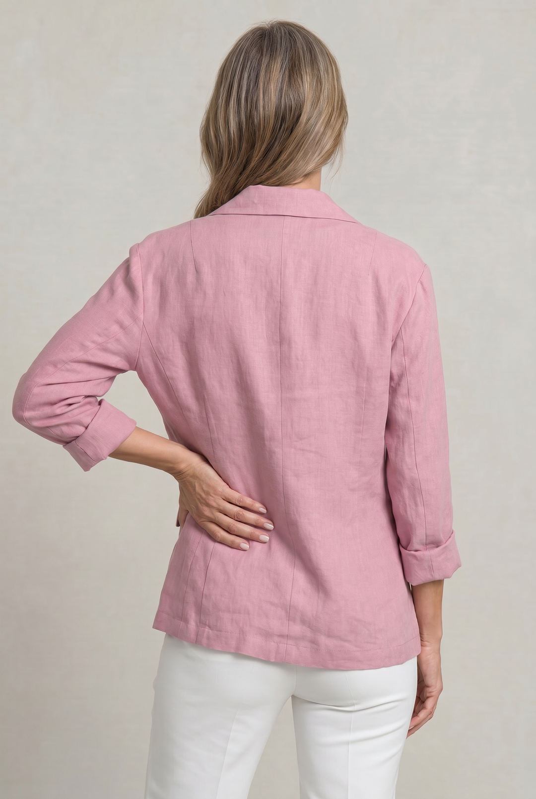 Women's Relaxed Single-Button Blazer with Rolled Sleeves – Ashbourne