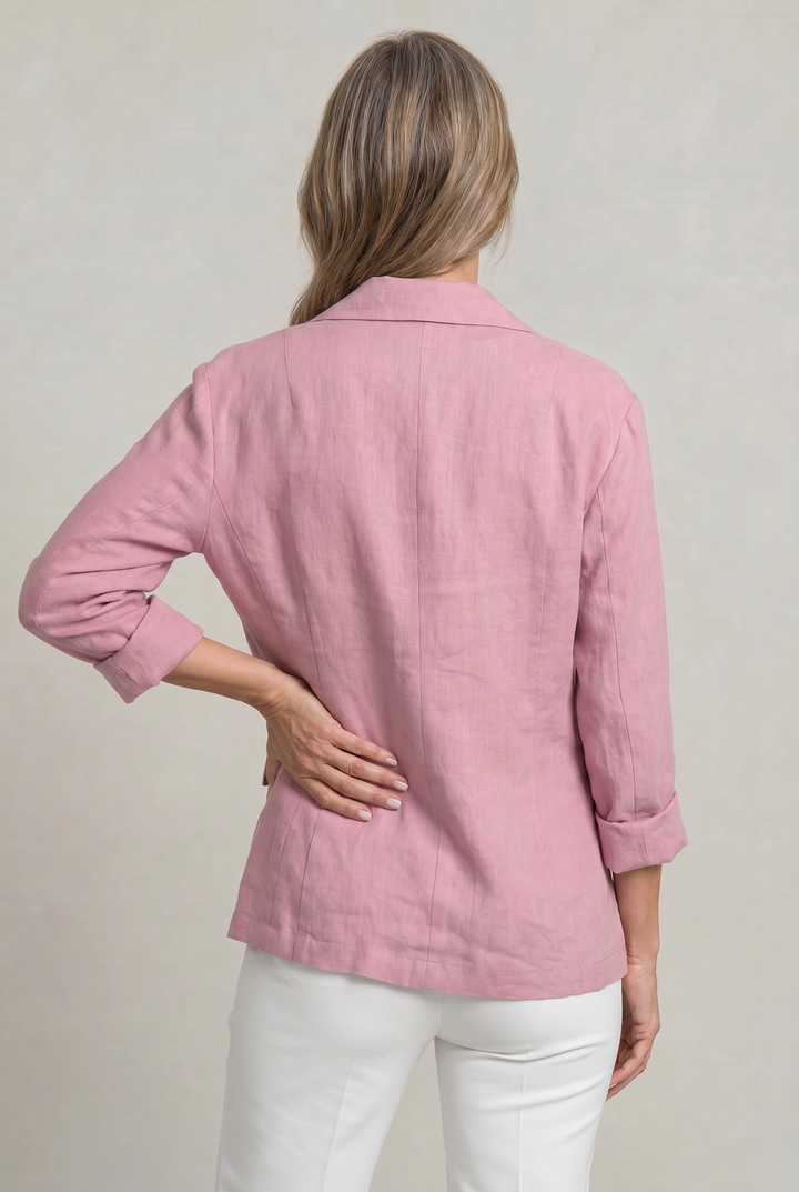 Women's Relaxed Single-Button Blazer with Rolled Sleeves – Ashbourne