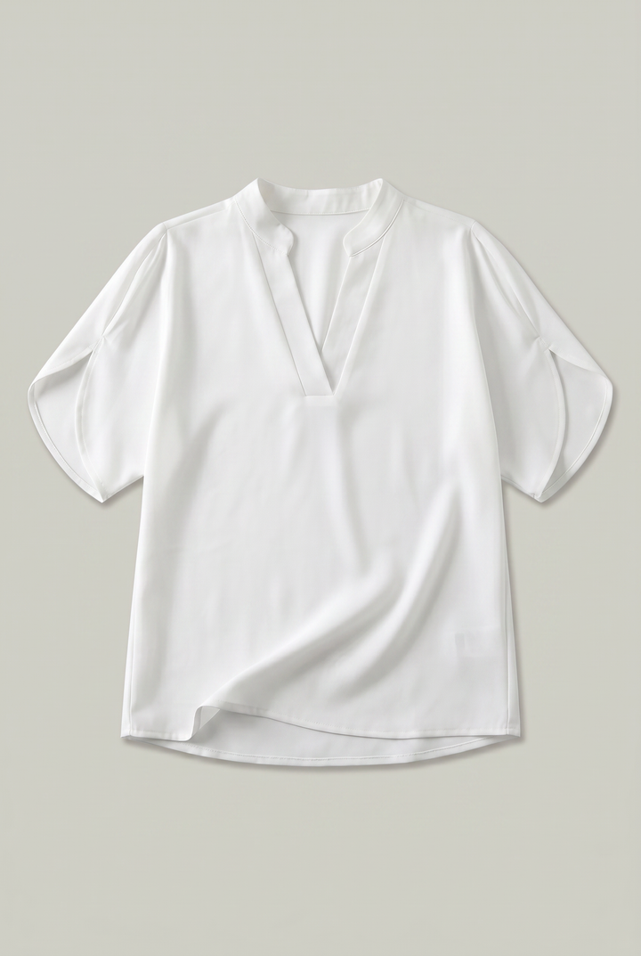 Women's Notch V-Neck Petal Sleeve Top – Rosalind