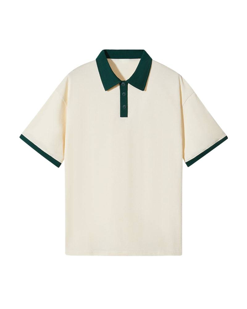 Emma & Rose Manhattan Klaas™ Como Knit Polo T-shirt in classic knit fabric, shown in a natural, relaxed fit style.