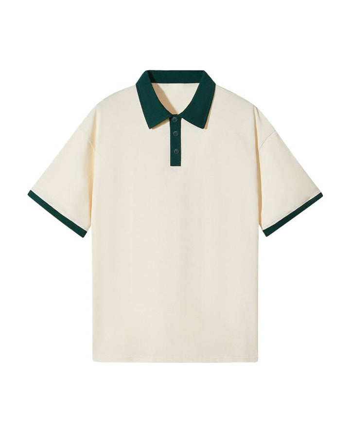 Emma & Rose Manhattan Klaas™ Como Knit Polo T-shirt in classic knit fabric, shown in a natural, relaxed fit style.