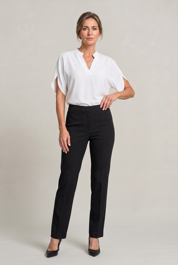 Women's Notch V-Neck Petal Sleeve Top – Rosalind