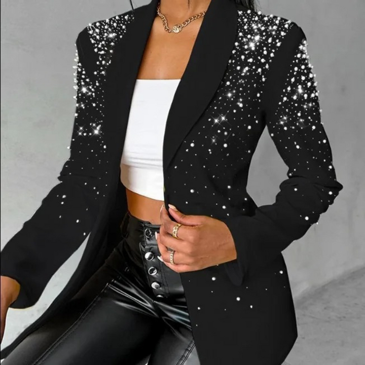 Women's Slim Blazer with Pearl Embellishments
