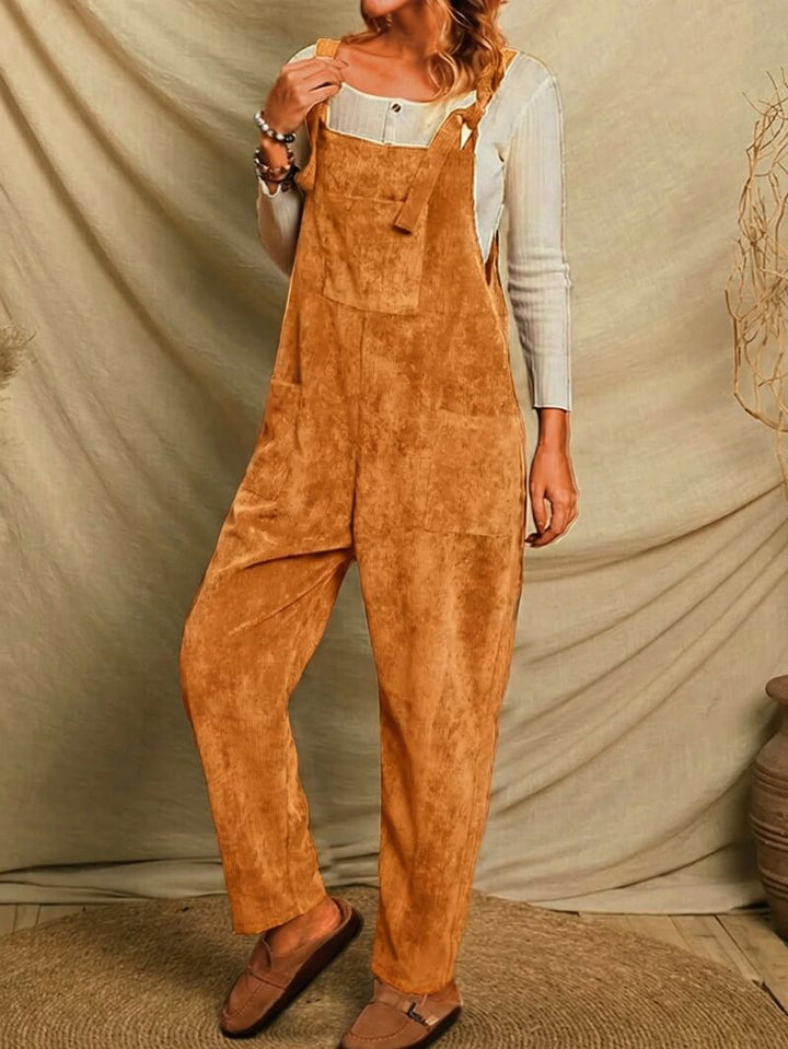 Gelsomina Comfortable Cotton Jumpsuit, view 5 - Elena Harper