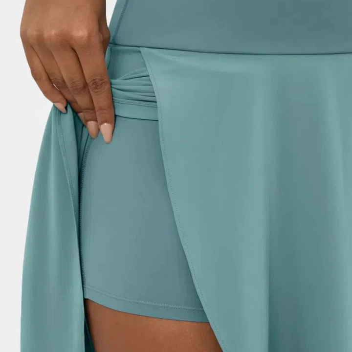 Isra | Women's Stretch High-Waist Asymmetric Hem Skirt