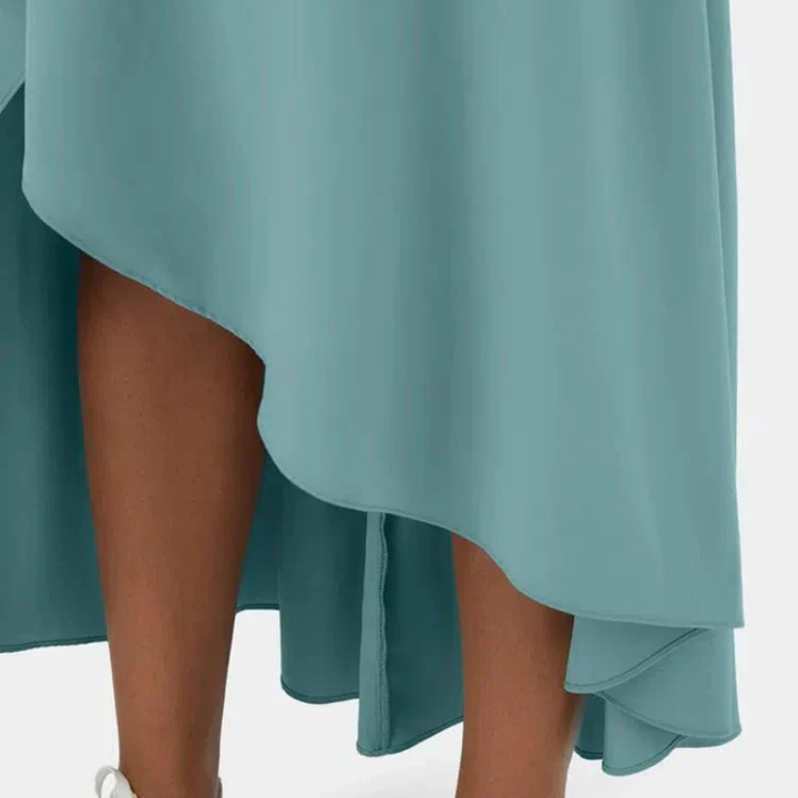 Isra | Women's Stretch High-Waist Asymmetric Hem Skirt