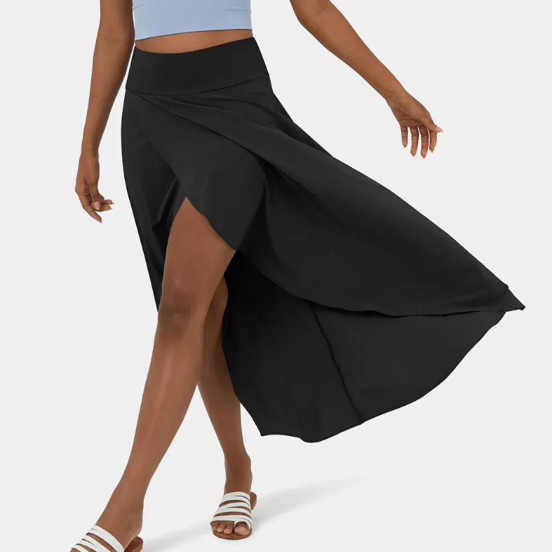 Isra | Women's Stretch High-Waist Asymmetric Hem Skirt