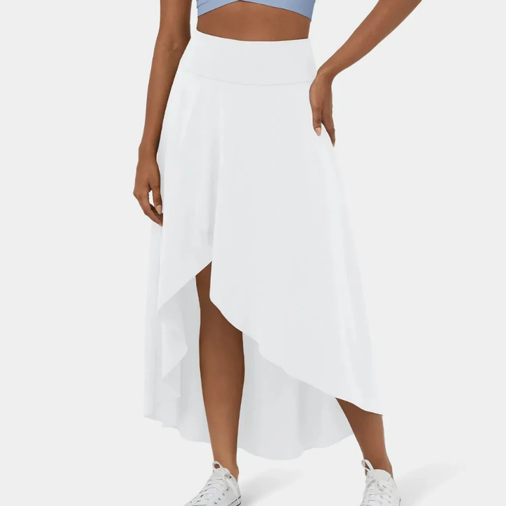 Isra | Women's Stretch High-Waist Asymmetric Hem Skirt