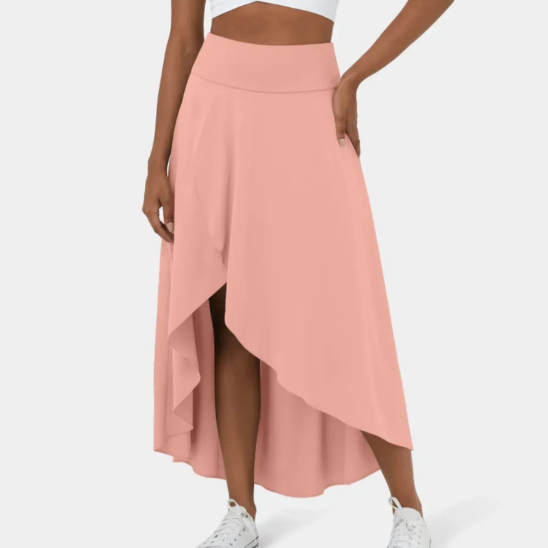 Isra | Women's Stretch High-Waist Asymmetric Hem Skirt