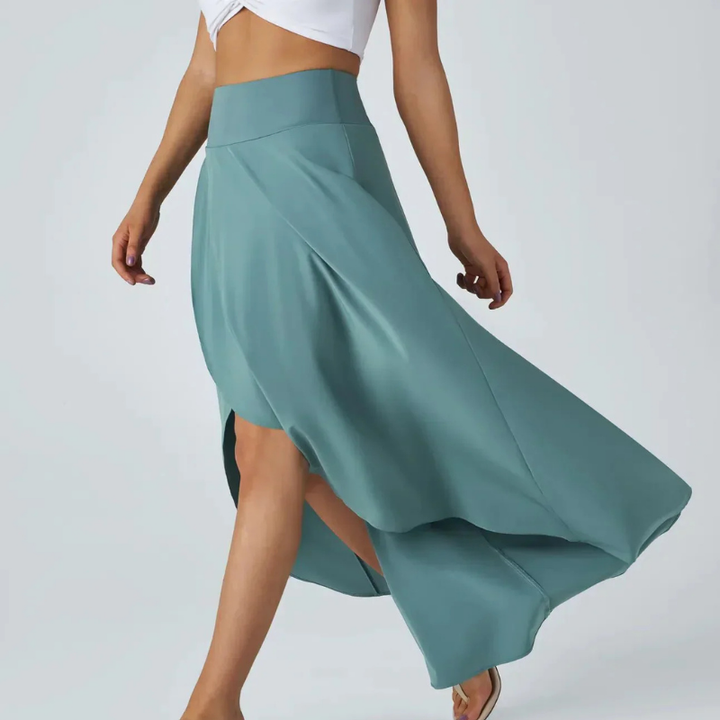 Isra | Women's Stretch High-Waist Asymmetric Hem Skirt