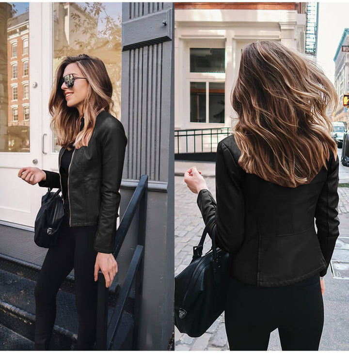 Abigail Italian Leather Jacket with Timeless Cut for Women - Elena Harper