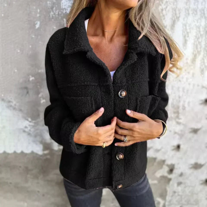 Women's Jacket Lapel & Button Closure, view 4 - Elena Harper