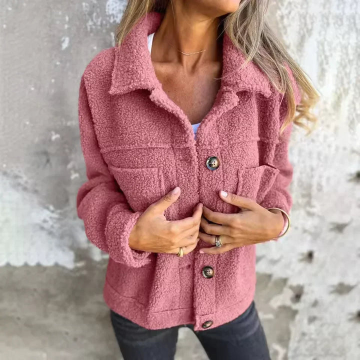Women's Jacket Lapel & Button Closure, view 5 - Elena Harper