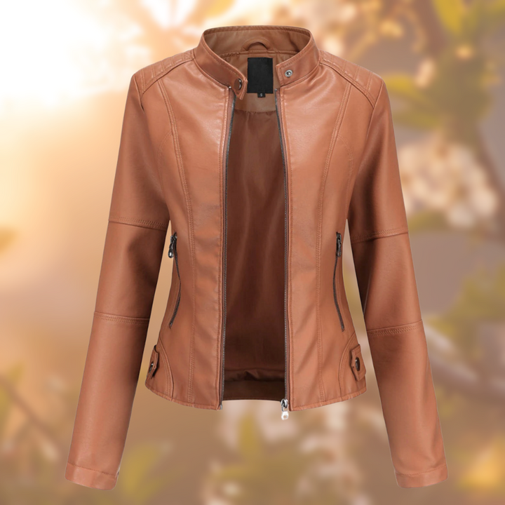 Women's Jacket Fitted Design with Zipper, view 3 - Elena Harper