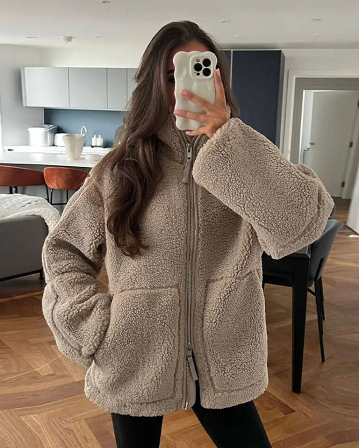 Women's Jacket Warmer Teddy Look, view 3 - Elena Harper