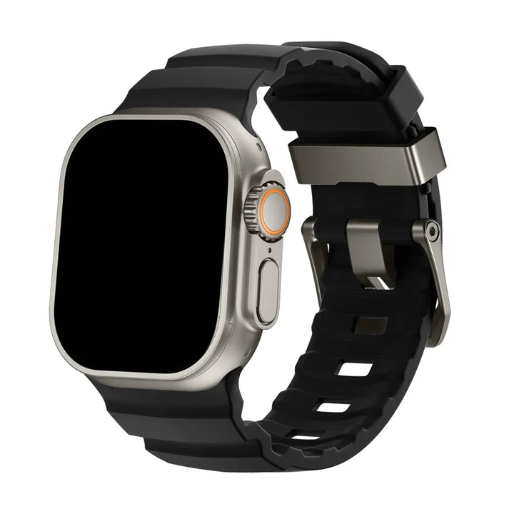 Silicone Watch Band for Apple Watch - Sport Band with Titanium Buckle