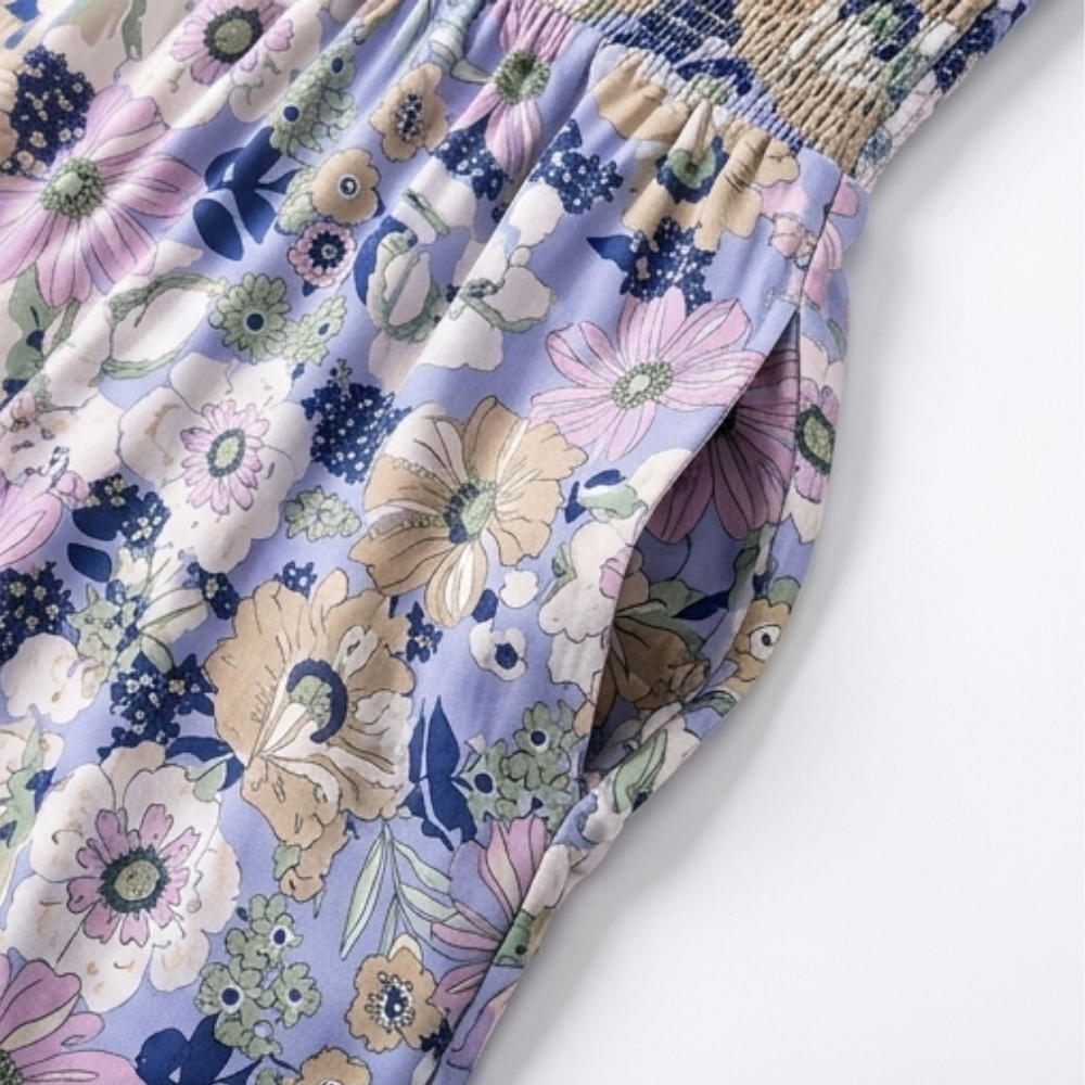 Bloomara Floral Wide-Leg Jumpsuit with Pockets - Elena Harper