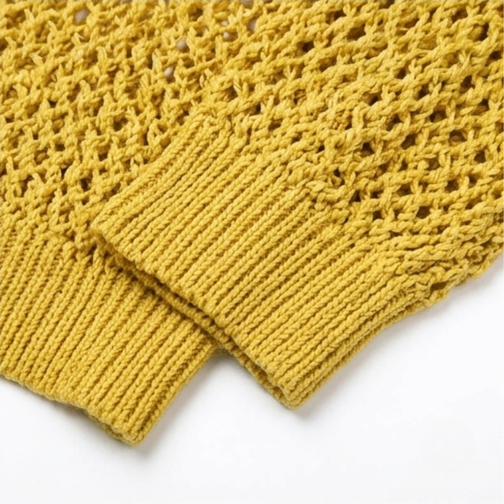 Delyne Women's Open-Knit Hooded Pullover - Elena Harper