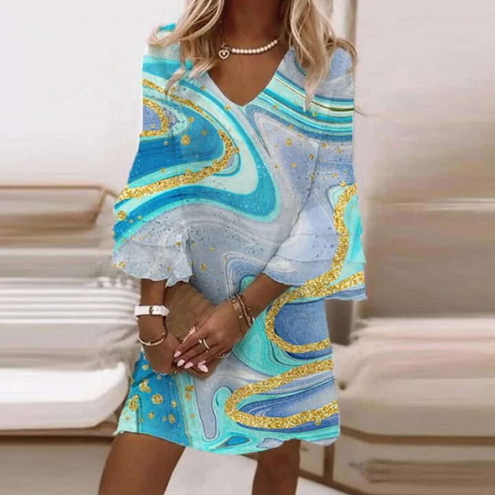 Women's Elegant Patterned Dress | Timeless Style for Any Occasion