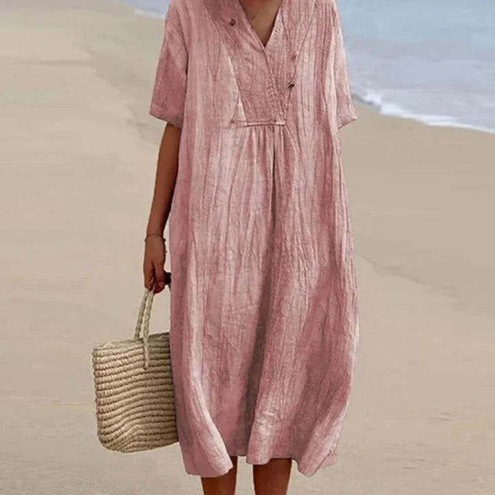 Evarista | Midi Dress for Women with Relaxed Fit and Short Sleeves