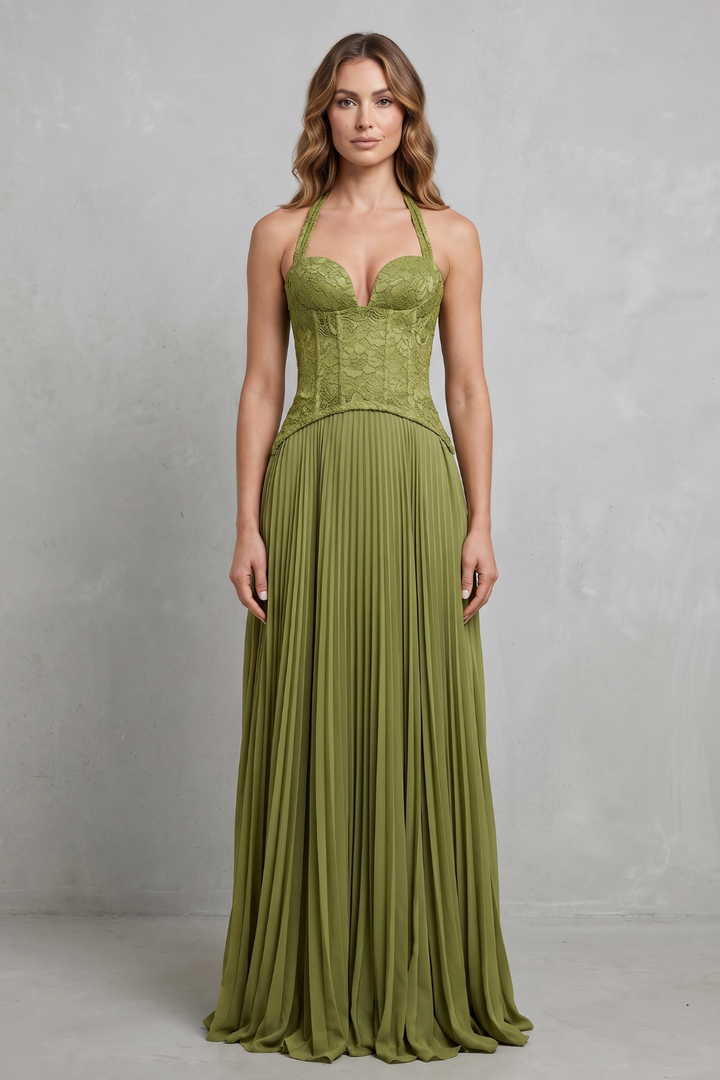 Kenlisse – Corset pleated elegance – Maxi dress