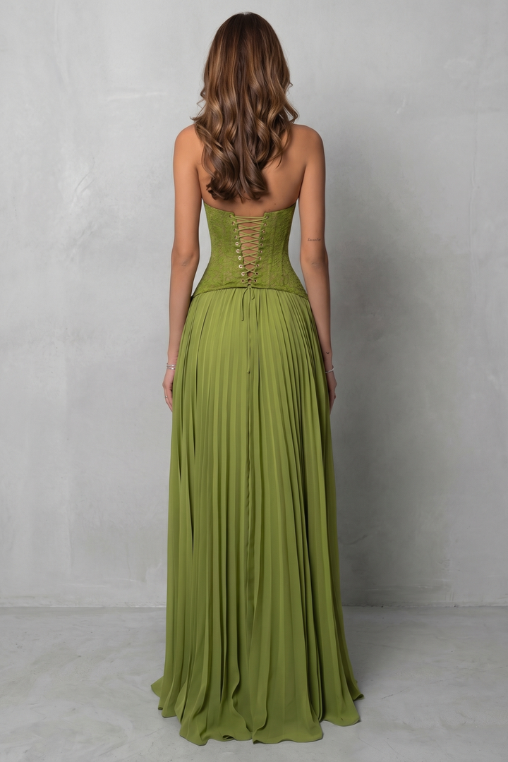 Kenlisse – Corset pleated elegance – Maxi dress