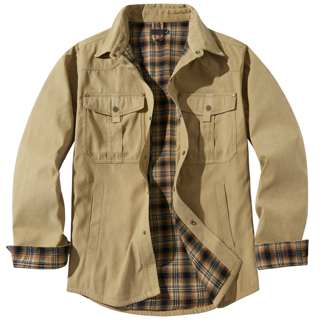 Men's Insulated Flannel Jacket - Durable & Warm Outerwear