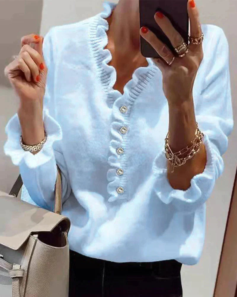 Stylish Sweater with Ruffles Elodie - Elena Harper