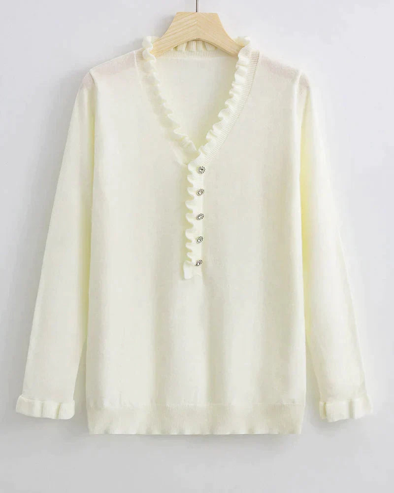 Stylish Sweater with Ruffles Elodie, view 5 - Elena Harper
