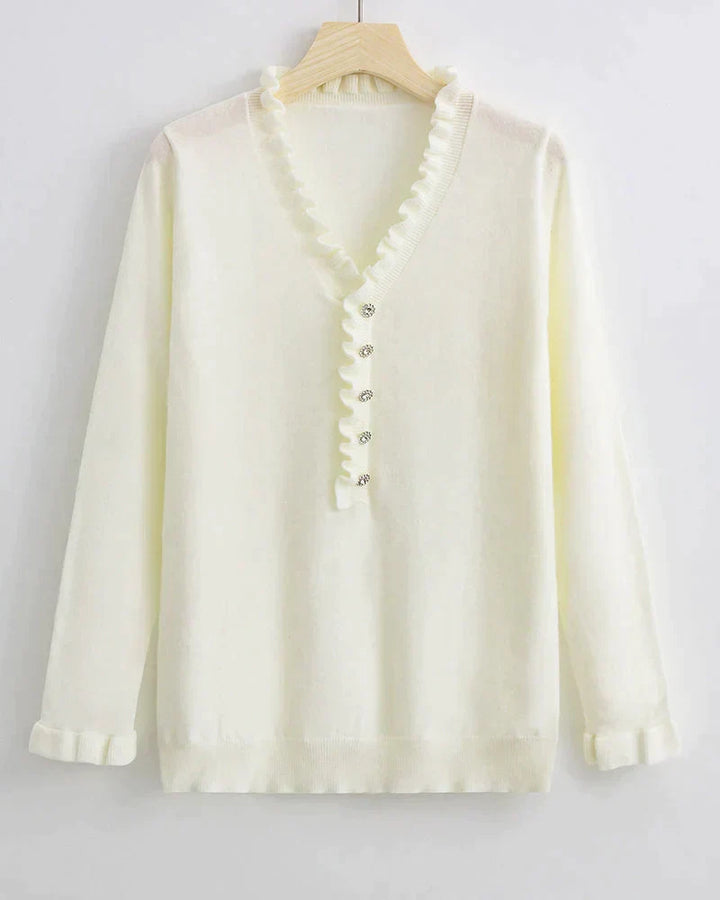 Stylish Sweater with Ruffles Elodie, view 5 - Elena Harper