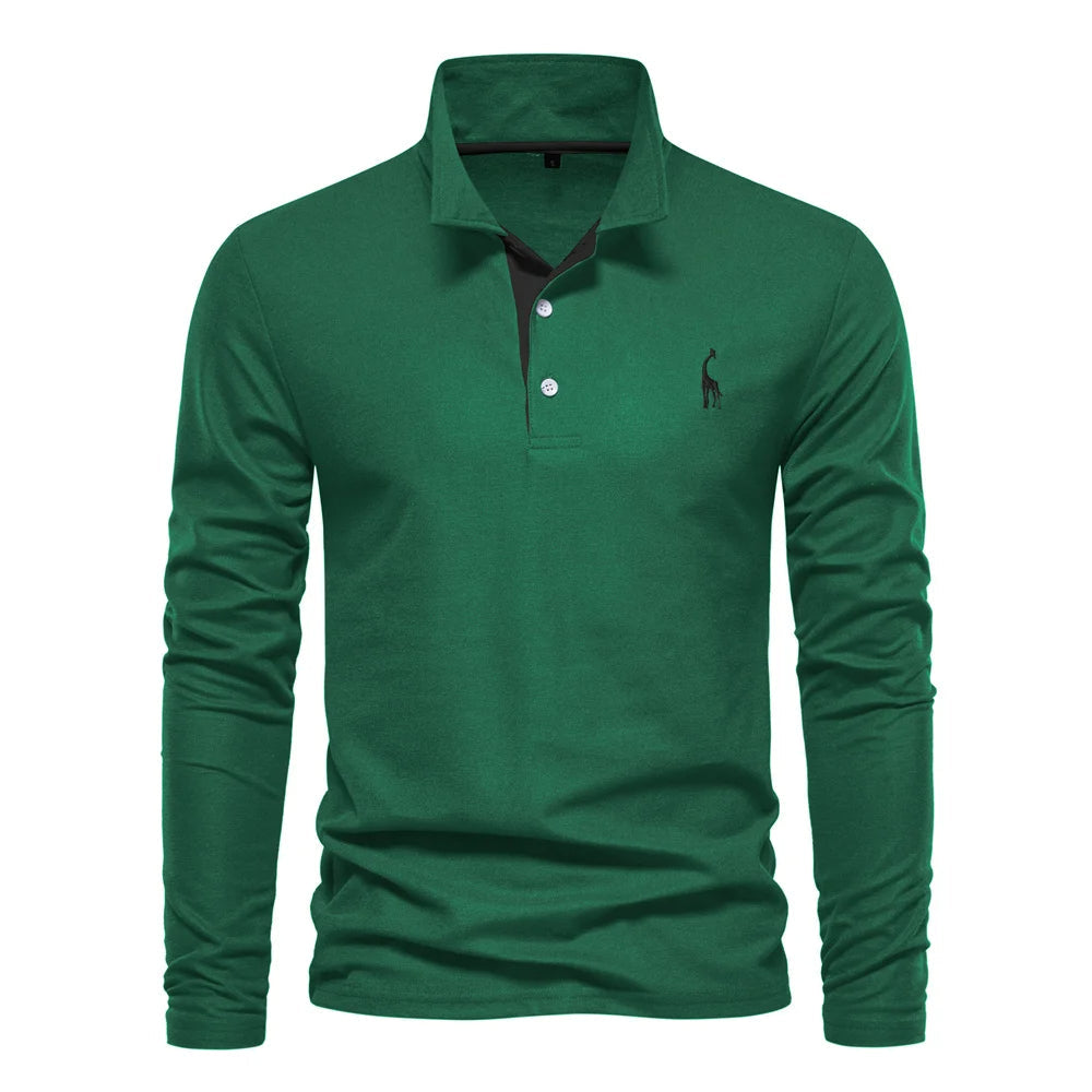 Harrington Oxford Long Sleeve Polo For Men, view 10 - Elena Harper
