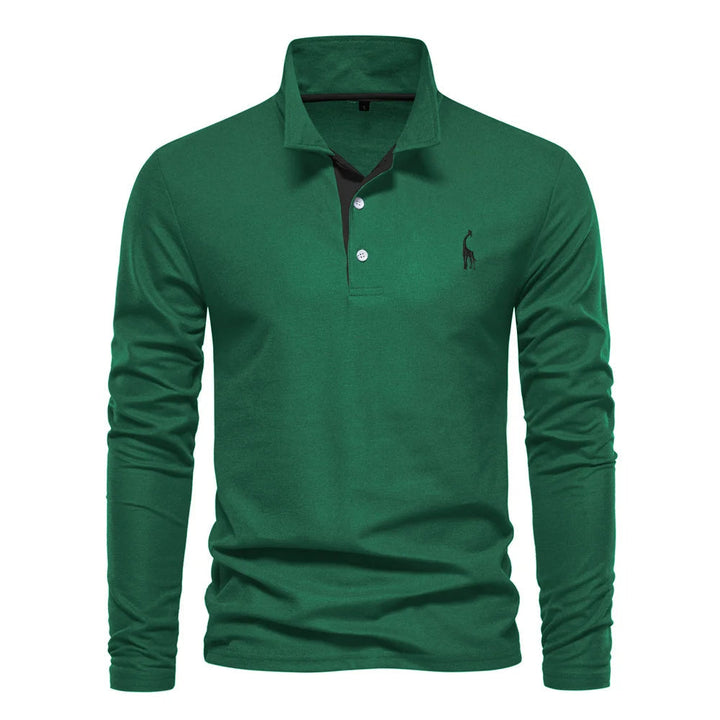 Harrington Oxford Long Sleeve Polo For Men, view 10 - Elena Harper